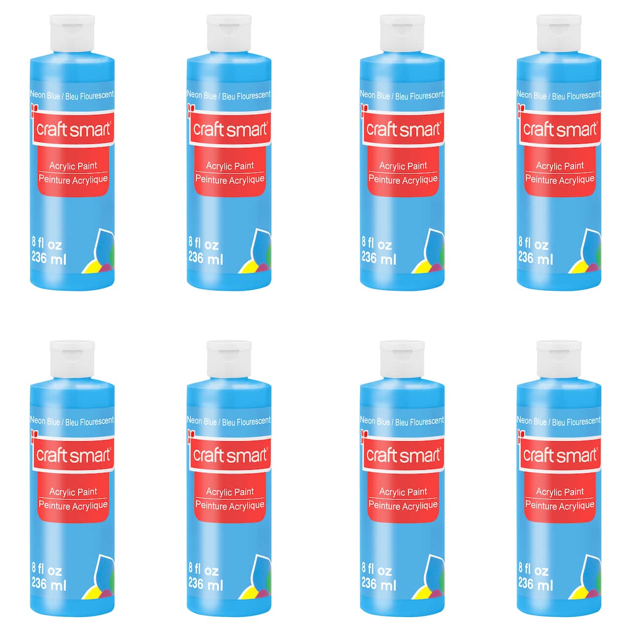 8 Pack: 8oz. Neon Acrylic Paint by Craft Smart®